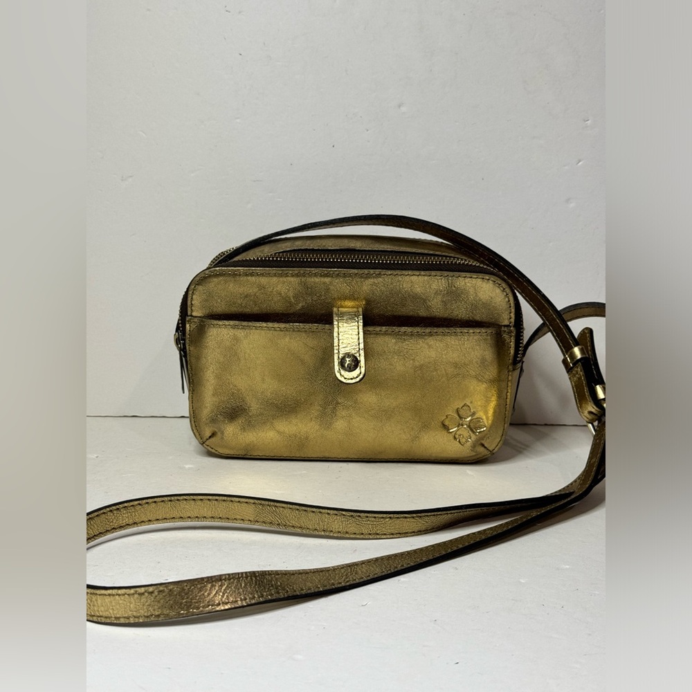 Patricia Nash Alessa Leather Crossbody Bag Distressed Gold